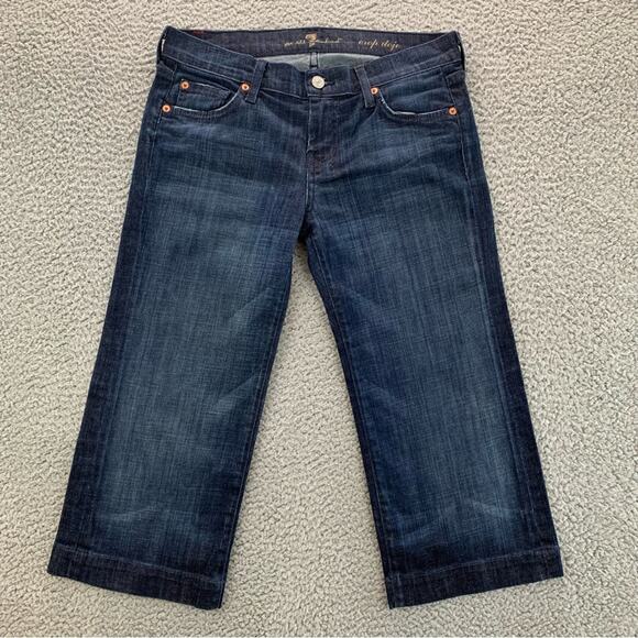7 For All Mankind Crop Dojo Flare Women's Jeans Made in U.S.A  -  Size: 28 - Picture 2 of 16